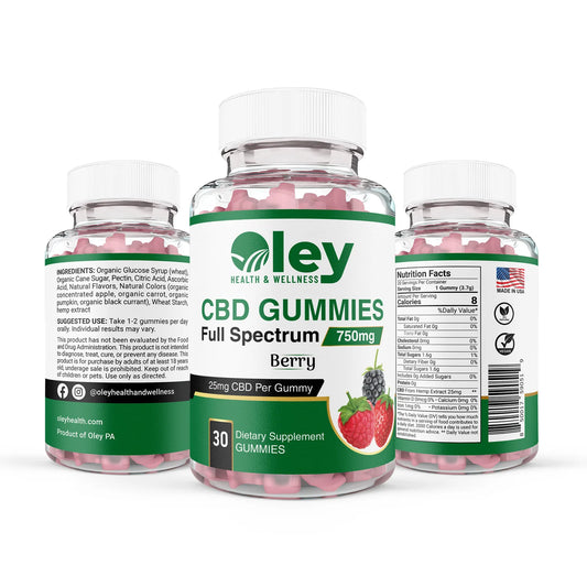 Oley Health & Wellness Full Spectrum Gummies - 25 mg CBD