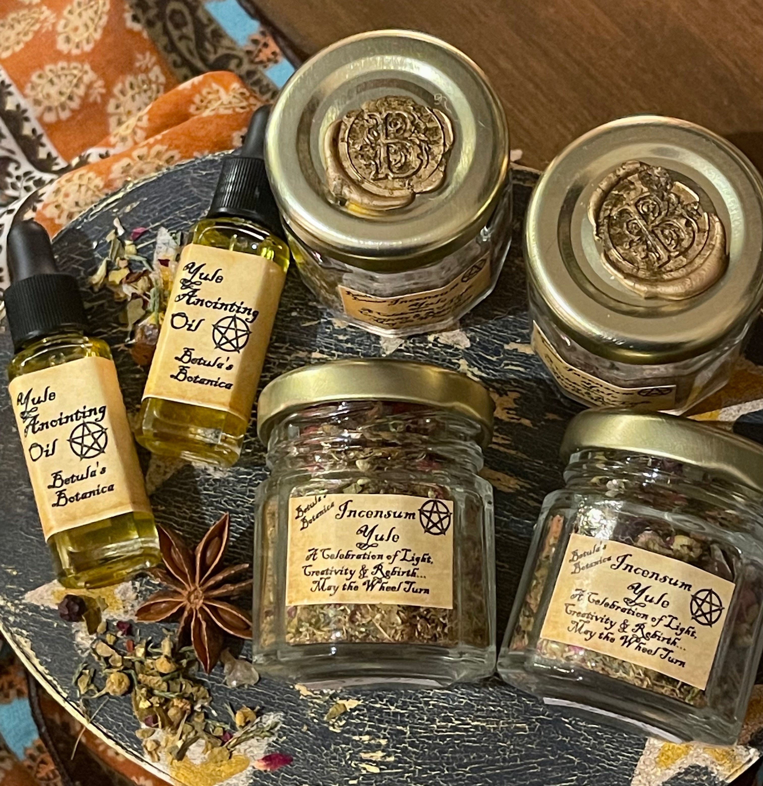 Sabbat Incensum Yule, Anointing Oil, Sacred Ritual Bath Set – Betula's ...