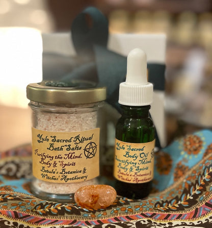 Sabbat Incensum Yule, Anointing Oil, Sacred Ritual Bath Set